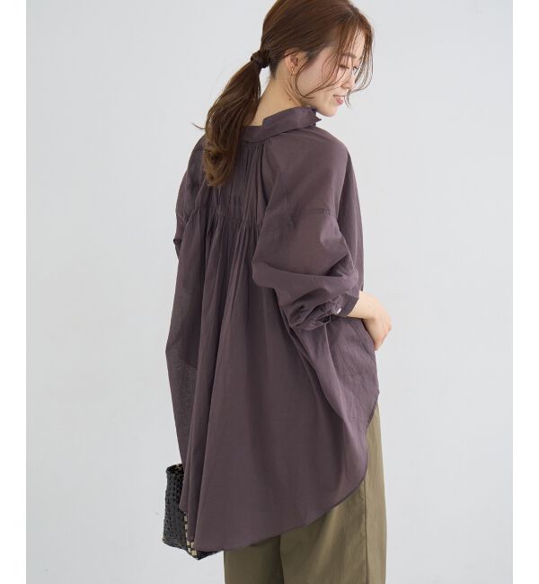  「《WEB限定アイテム》バックギャザーオーバーシャツ」|シャツ・ブラウス|
