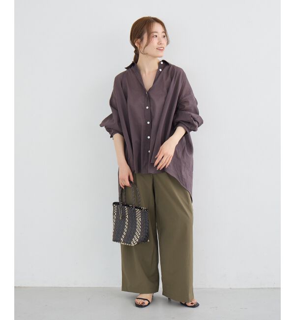  「《WEB限定アイテム》バックギャザーオーバーシャツ」|シャツ・ブラウス|
