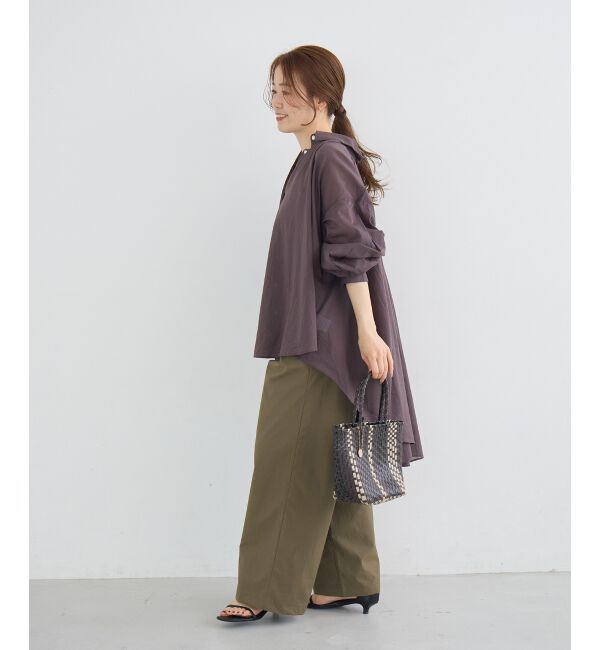  「《WEB限定アイテム》バックギャザーオーバーシャツ」|シャツ・ブラウス|