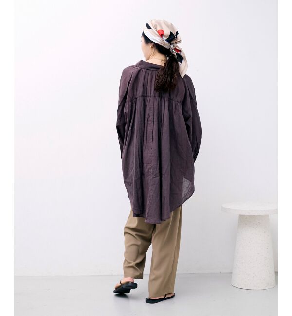  「《WEB限定アイテム》バックギャザーオーバーシャツ」|シャツ・ブラウス|