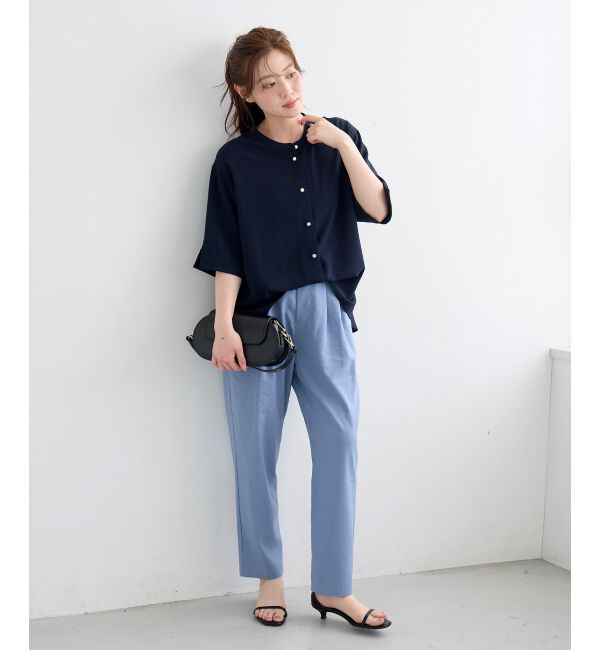  「ウォッシャブル麻混テーパードパンツ」|その他|