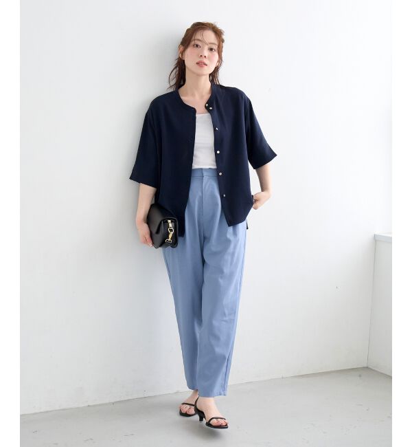  「ウォッシャブル麻混テーパードパンツ」|その他|