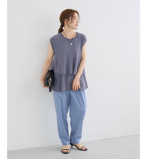  「ウォッシャブル麻混テーパードパンツ」|その他|