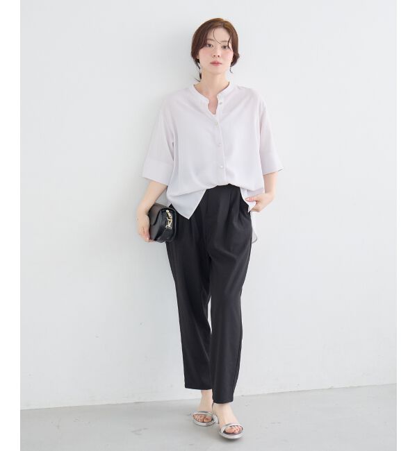  「ウォッシャブル麻混テーパードパンツ」|その他|