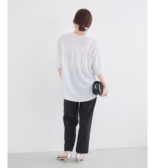  「ウォッシャブル麻混テーパードパンツ」|その他|
