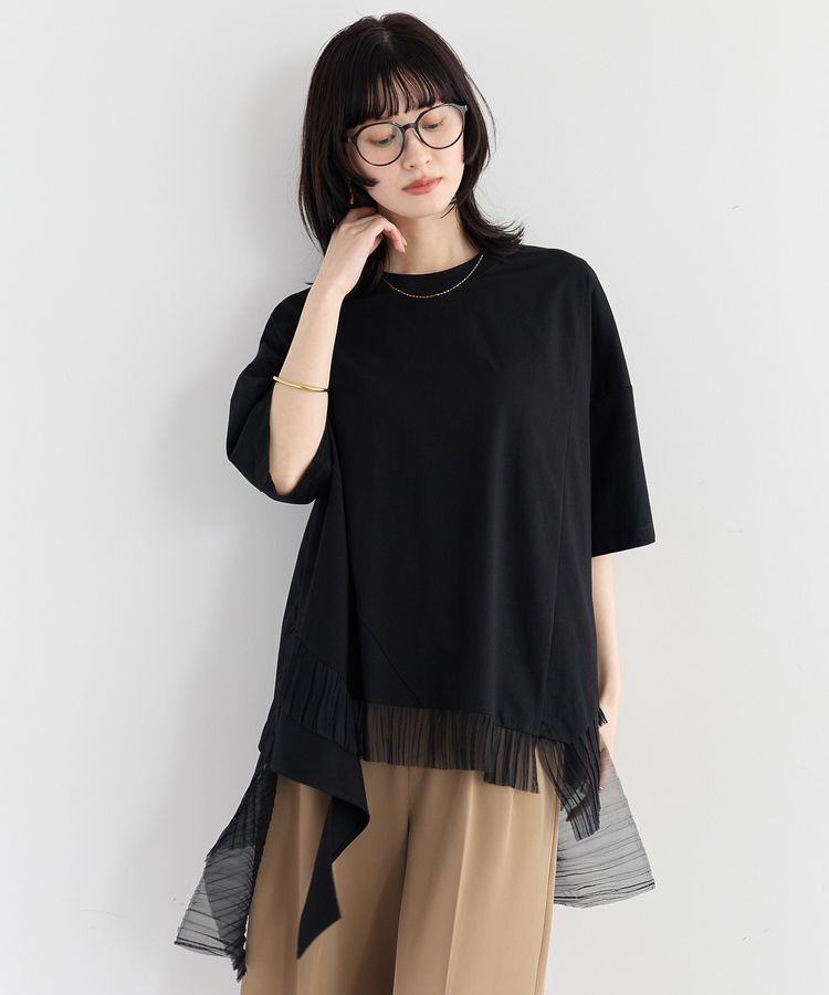 Editt by YECCA VECCA「裾アシメデザインプルオーバー」|Tシャツ・カットソー|Black