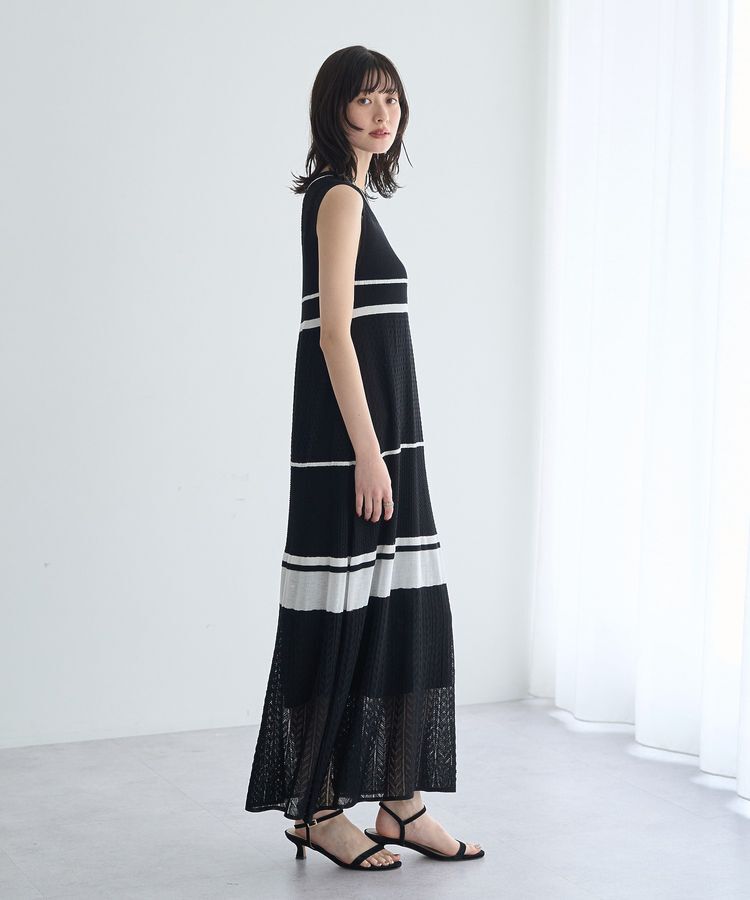 YECCA VECCA「【尾崎紗代子さん着用】透かし編みニットワンピース」|ワンピース|