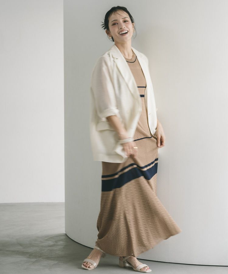 YECCA VECCA「【尾崎紗代子さん着用】透かし編みニットワンピース」|ワンピース|