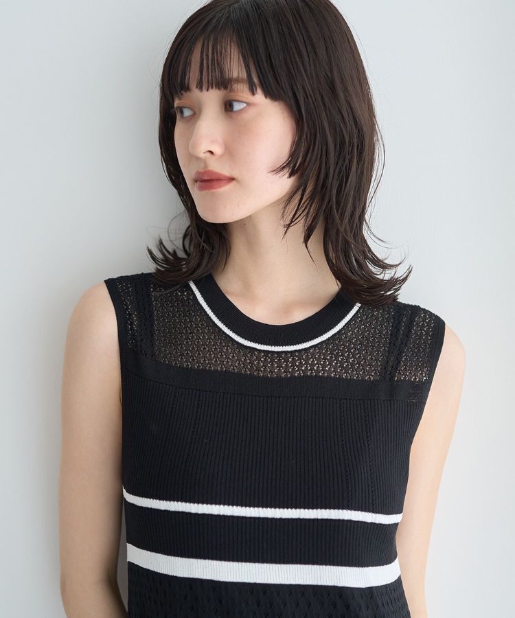 YECCA VECCA「【尾崎紗代子さん着用】透かし編みニットワンピース」|ワンピース|