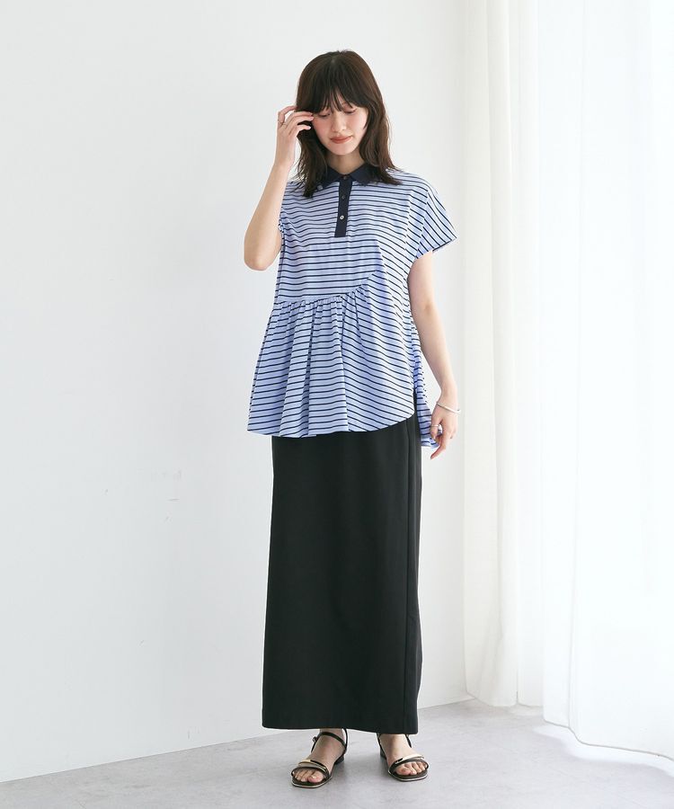 YECCA VECCA「アシメボーダーポロシャツ」|Tシャツ・カットソー|