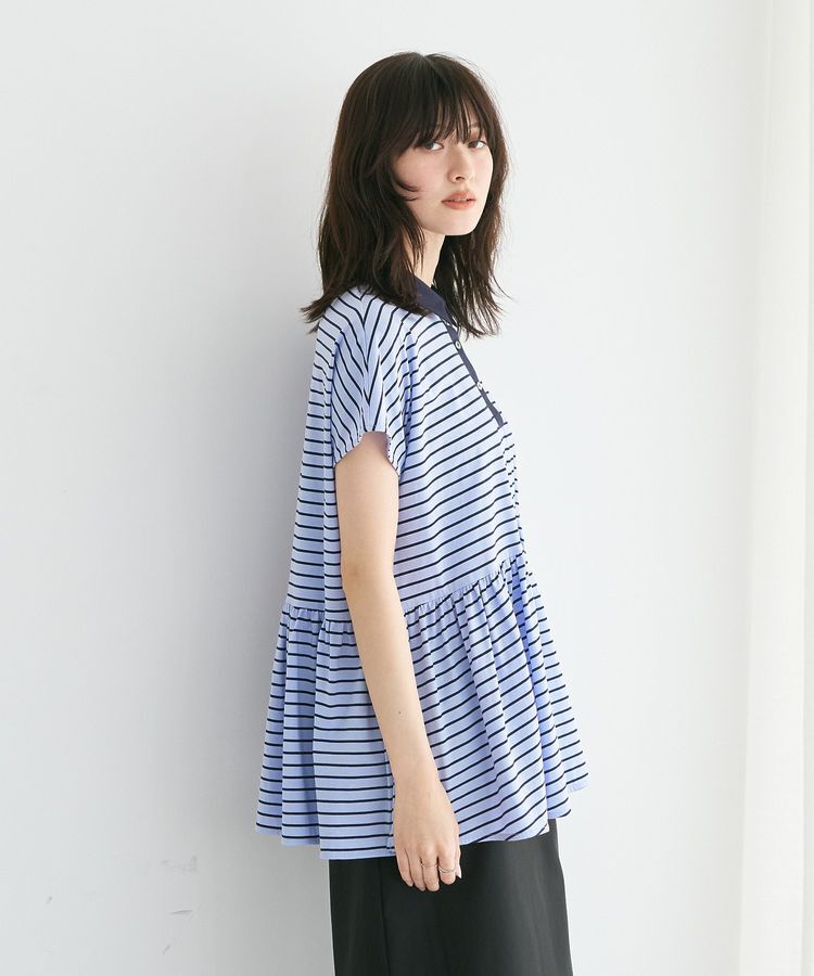 YECCA VECCA「アシメボーダーポロシャツ」|Tシャツ・カットソー|