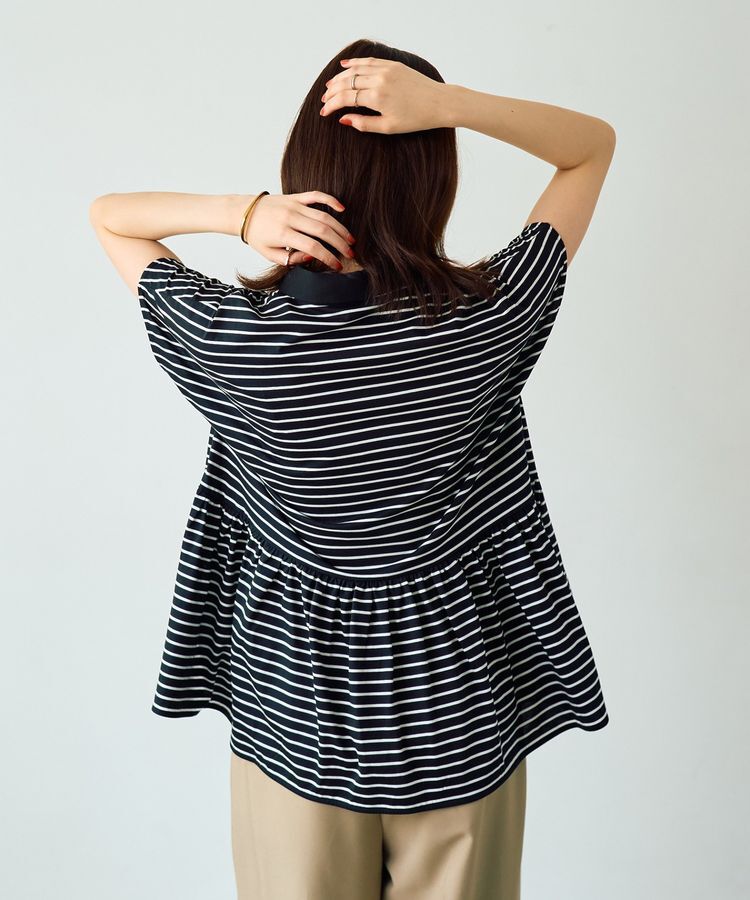 YECCA VECCA「アシメボーダーポロシャツ」|Tシャツ・カットソー|