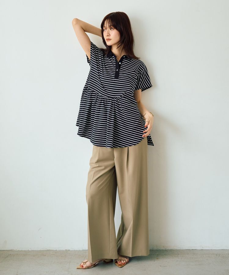 YECCA VECCA「アシメボーダーポロシャツ」|Tシャツ・カットソー|