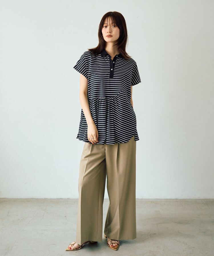 YECCA VECCA「アシメボーダーポロシャツ」|Tシャツ・カットソー|