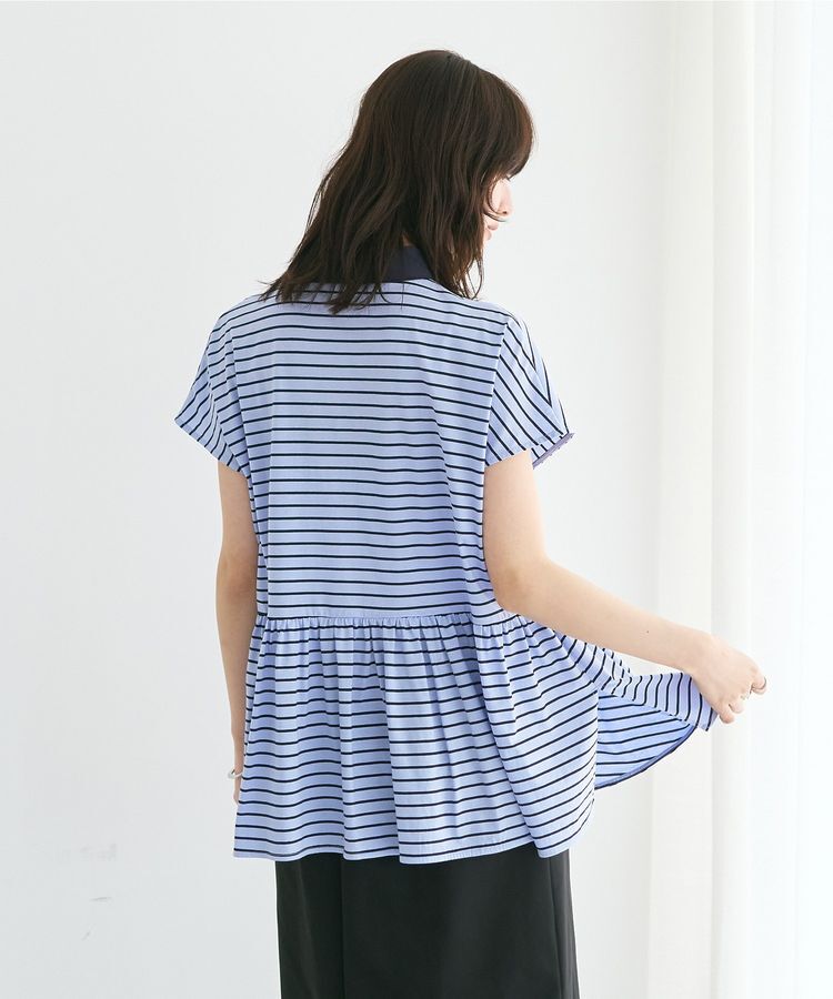 YECCA VECCA「アシメボーダーポロシャツ」|Tシャツ・カットソー|