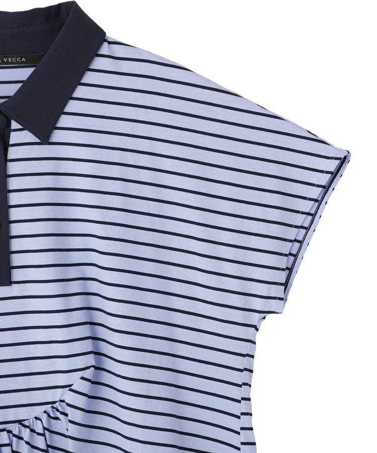 YECCA VECCA「アシメボーダーポロシャツ」|Tシャツ・カットソー|