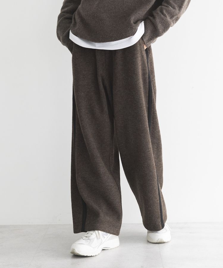 GARAGE OF GOOD CLOTHING「ニットソーサイドラインワイドパンツ」|その他|Brown