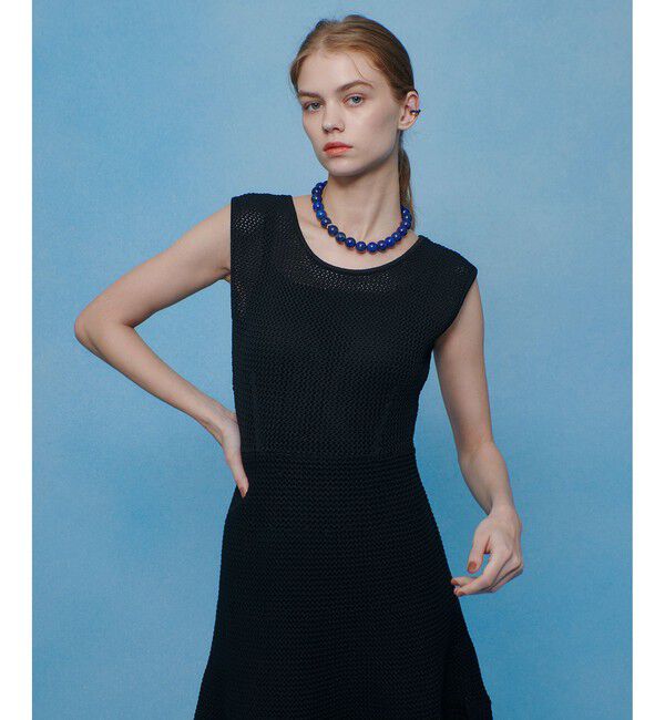 LOULOU WILLOUGHBY「メッシュクロッシェミニワンピース」|ワンピース|ブラック