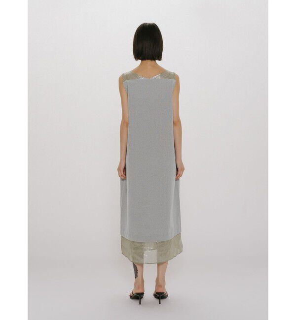 MIDIUMISOLID「MIDIUMISOLID for Ladies 箔プリントオーガンジーノースリーブワンピース」|ワンピース|