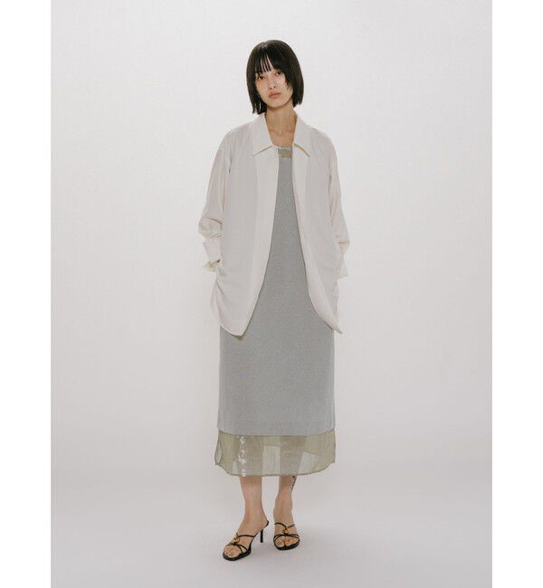 MIDIUMISOLID「MIDIUMISOLID for Ladies 箔プリントオーガンジーノースリーブワンピース」|ワンピース|