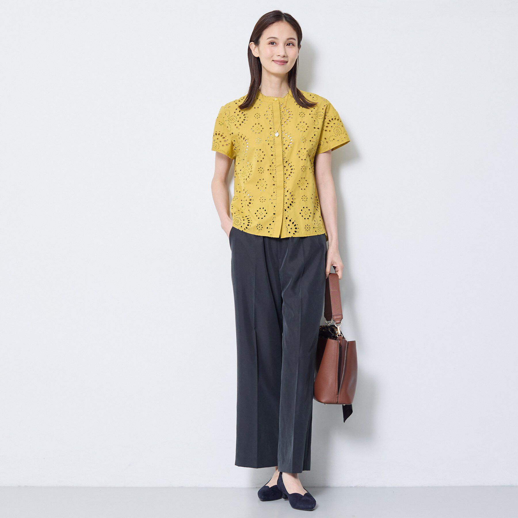 Reflect「【通勤◎】カットワーク刺繍レース シャツブラウス」|シャツ・ブラウス|