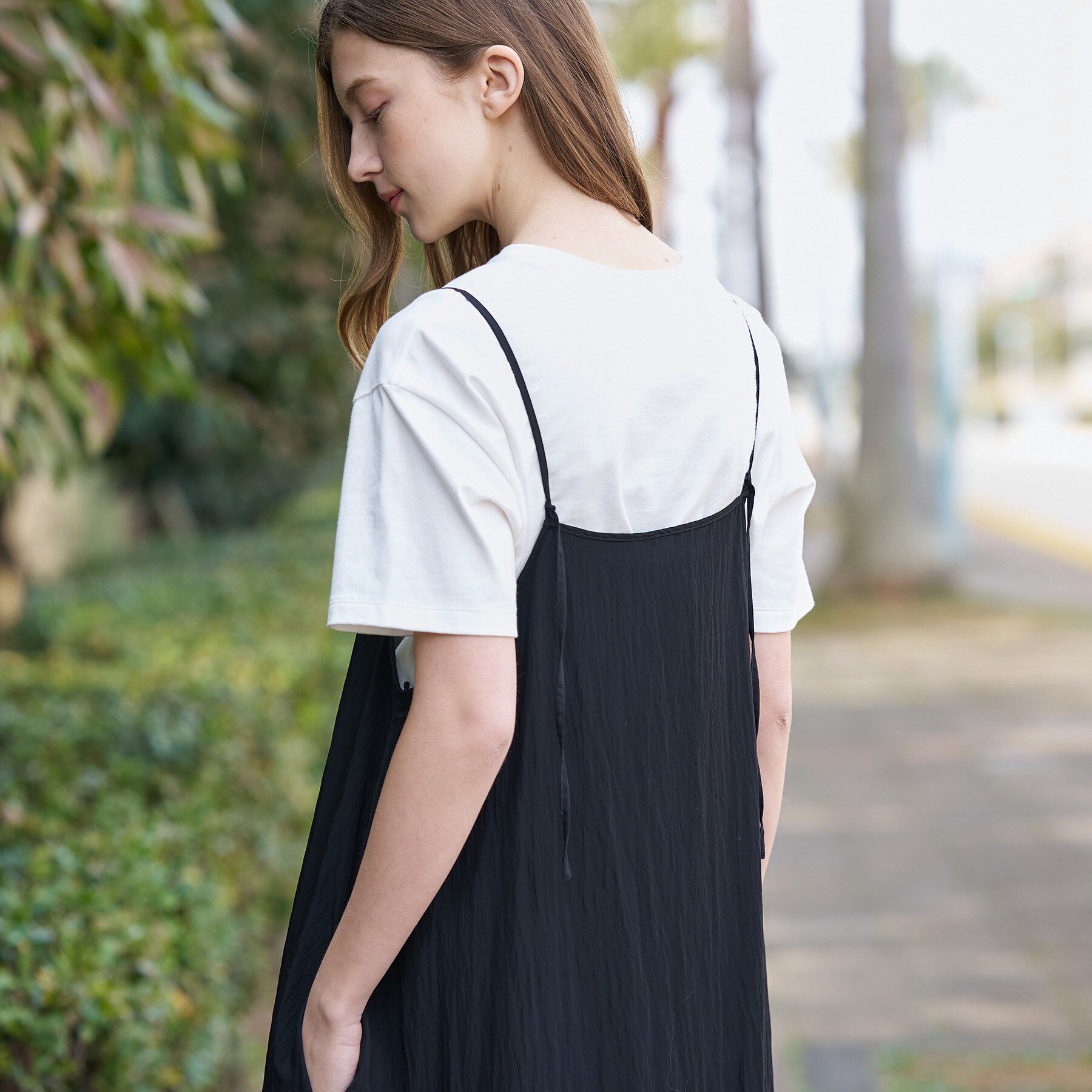 DRESSTERIOR「【ウォッシャブル】ワッシャーボリュームフレアキャミワンピース」|ワンピース|