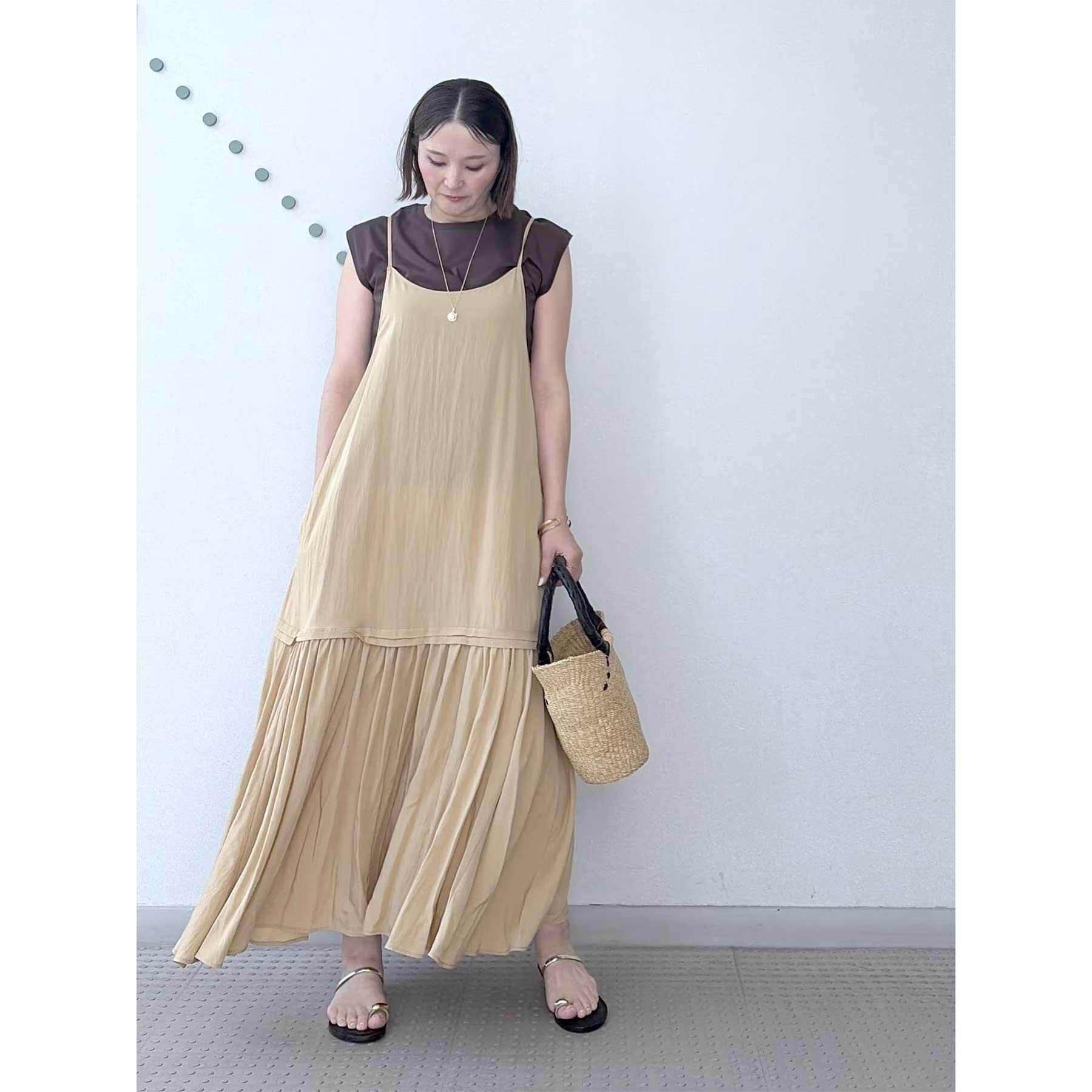 DRESSTERIOR「【ウォッシャブル】ワッシャーボリュームフレアキャミワンピース」|ワンピース|
