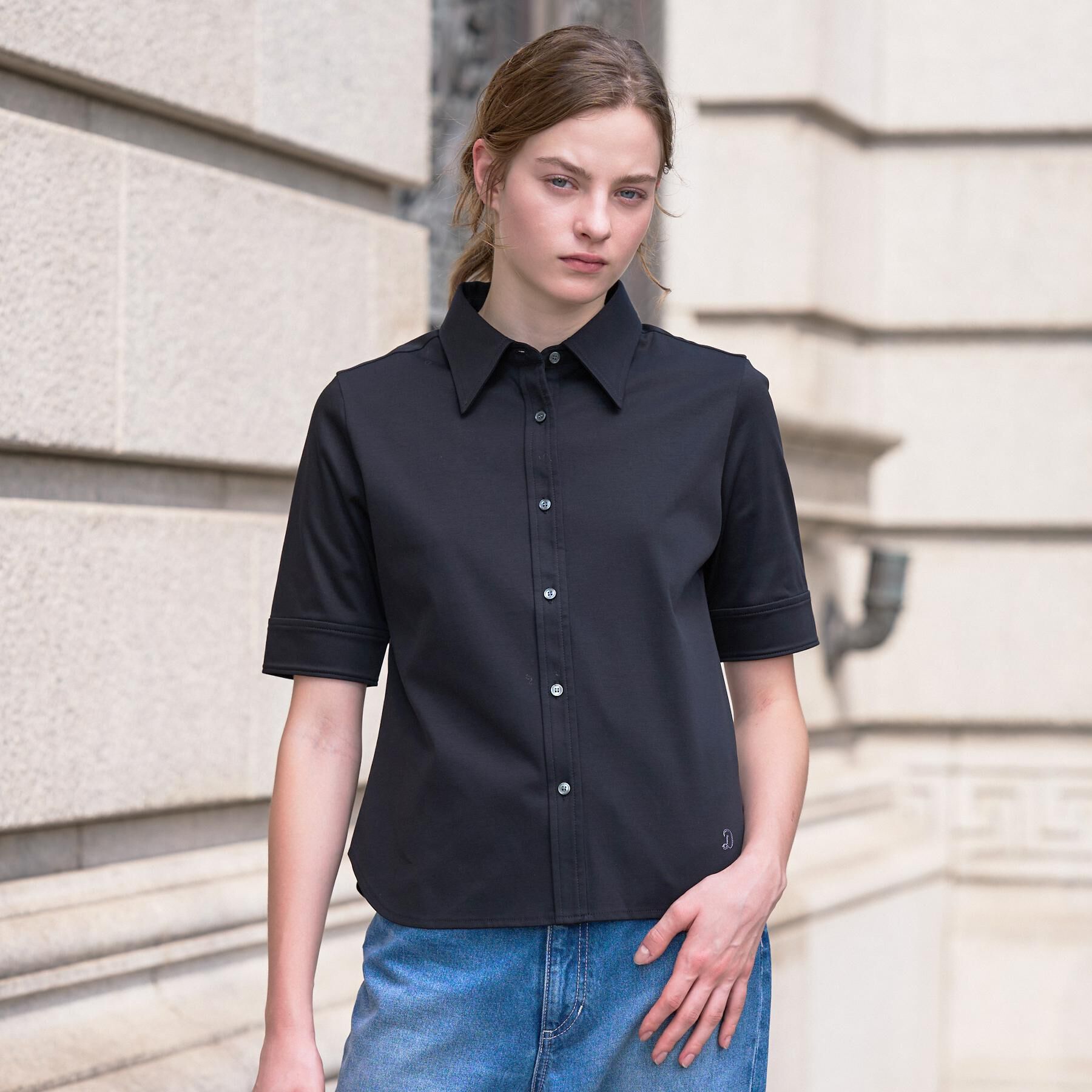 DRESSTERIOR「【接触冷感／抗菌防臭／消臭】ICE CLEAR COTTON ハーフスリーブシャツ」|Tシャツ・カットソー|