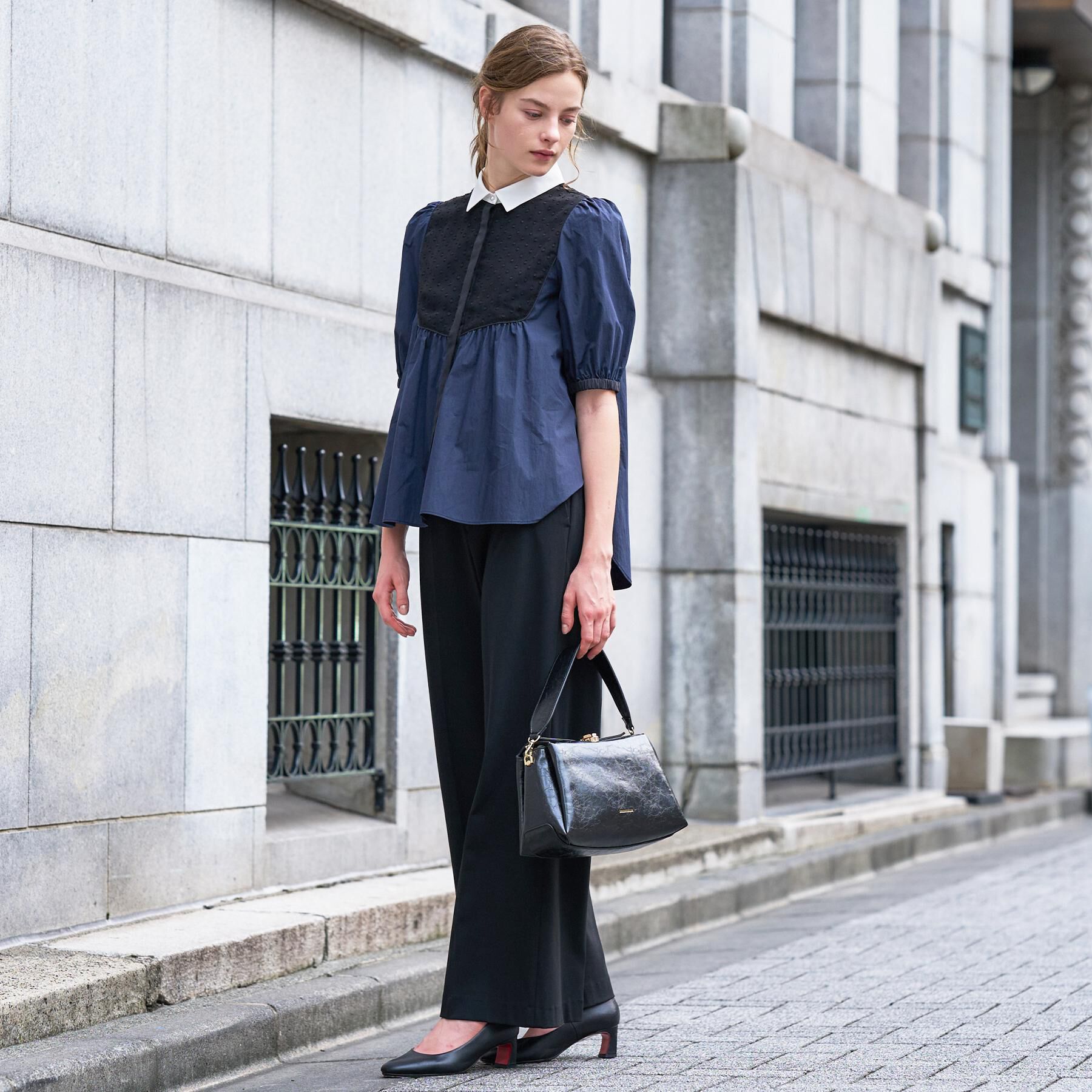 DRESSTERIOR「【着映え】パフスリーブ ブザムブラウス」|シャツ・ブラウス|