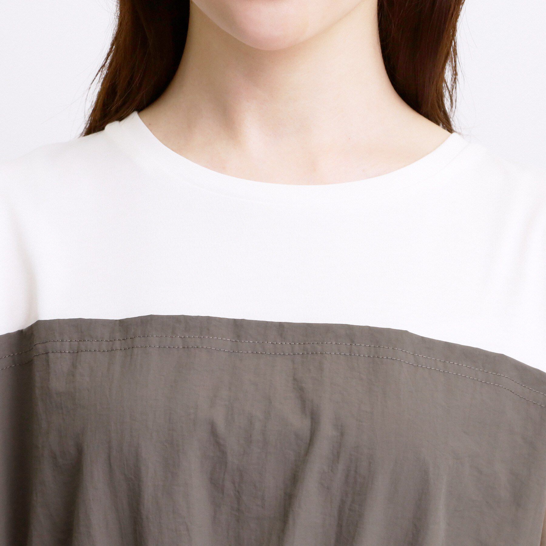 grove「【低身長さんも選べる着丈・洗濯機◎】1枚で旬顔！Tシャツドッキングドロストワンピース」|ワンピース|