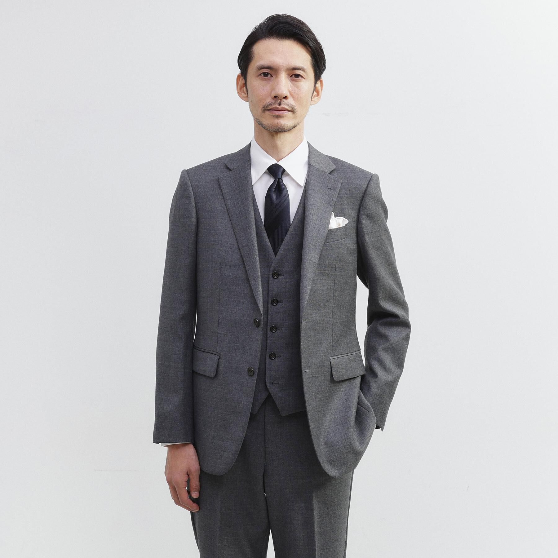 TAKEO KIKUCHI「【3ピース対応】シャイニーシャークピンヘッド ベスト」|スーツ|