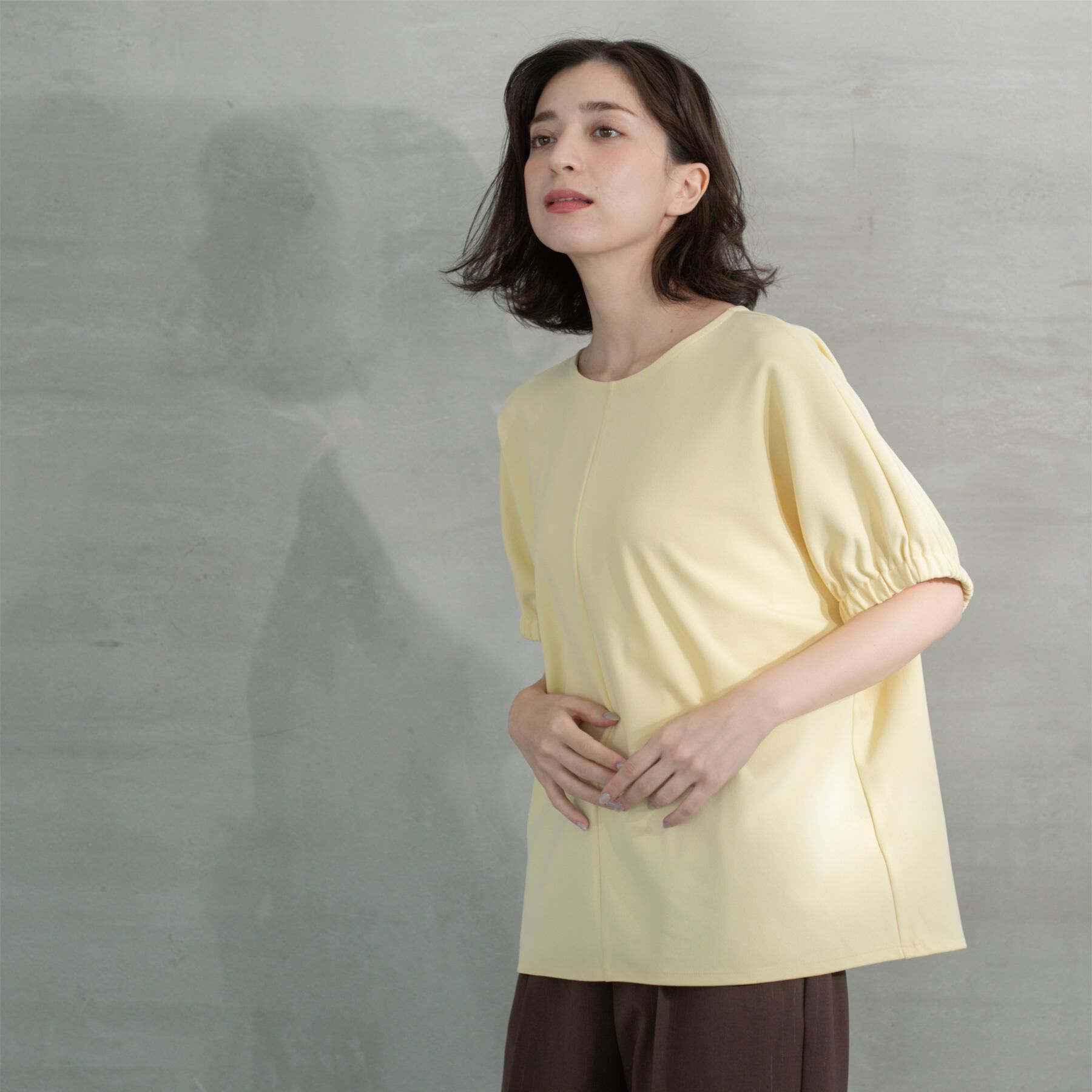 OPAQUE.CLIP「ギャザードルマンスリーブトップス【UV／吸水速乾／洗濯機洗い可】」|Tシャツ・カットソー|