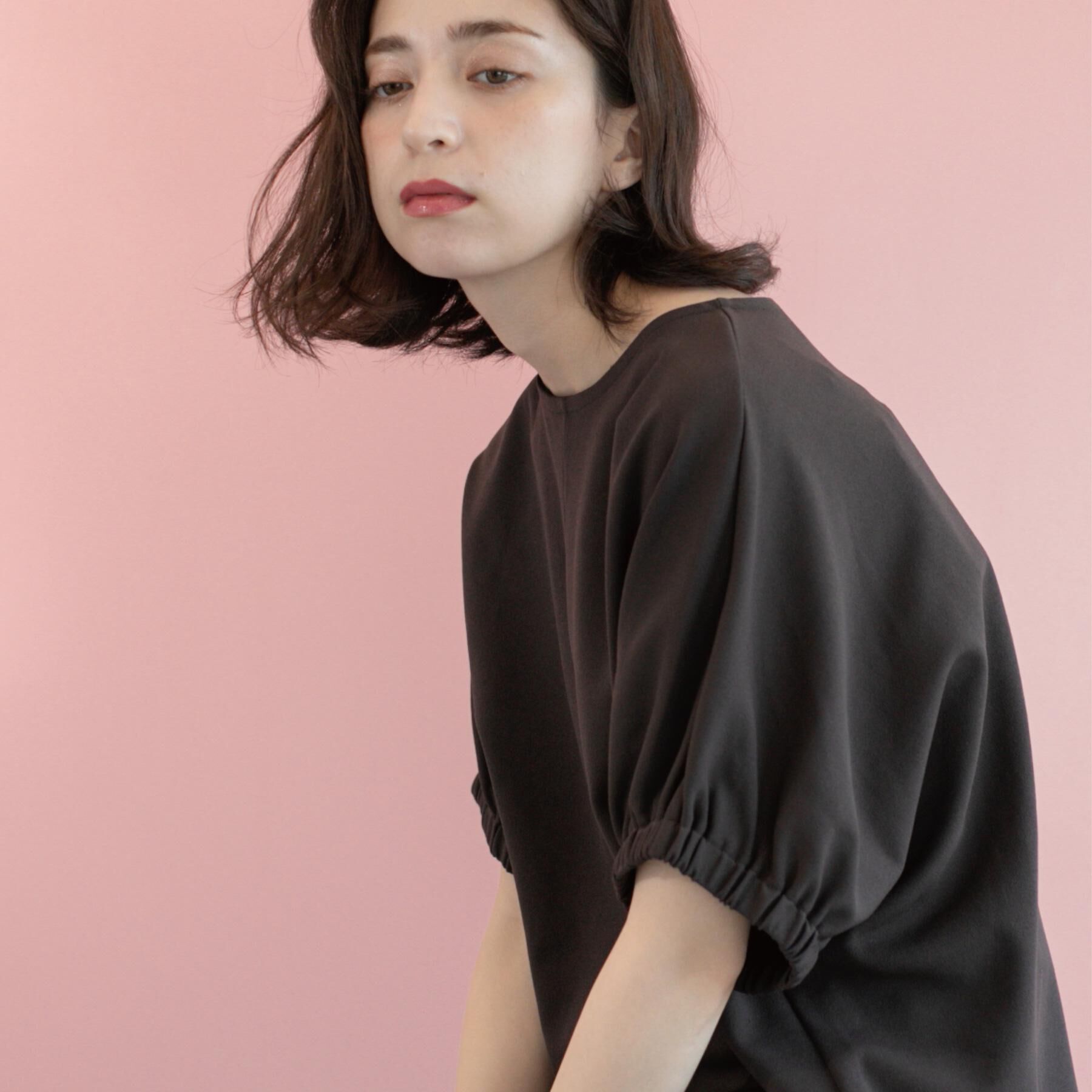 OPAQUE.CLIP「ギャザードルマンスリーブトップス【UV／吸水速乾／洗濯機洗い可】」|Tシャツ・カットソー|