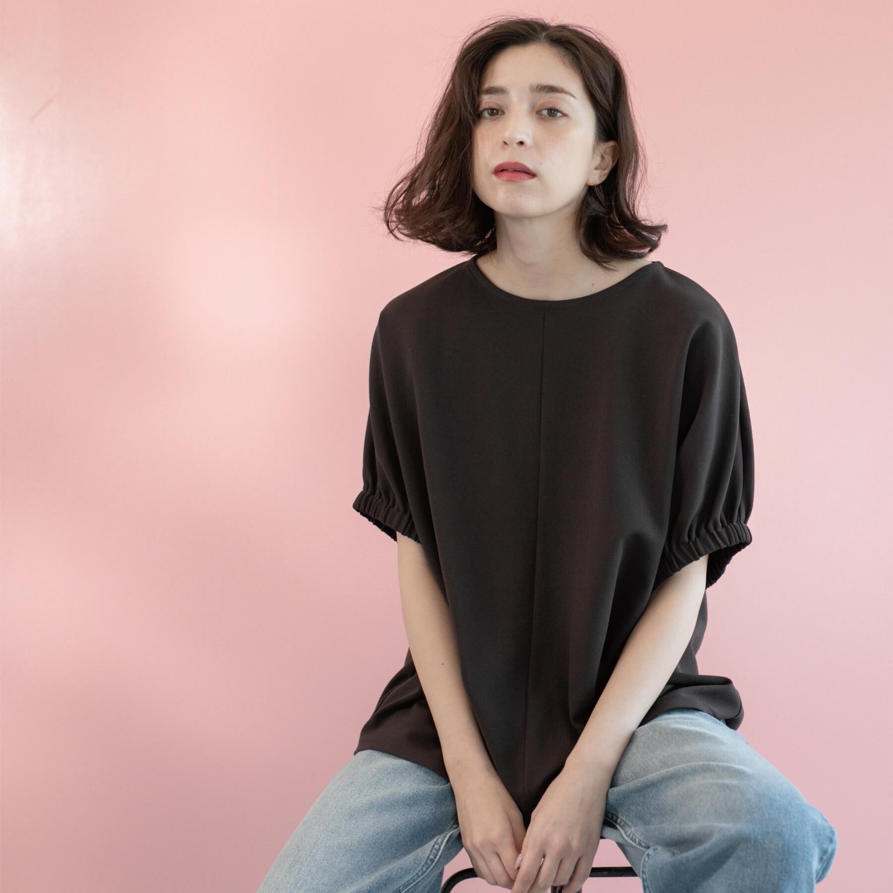 OPAQUE.CLIP「ギャザードルマンスリーブトップス【UV／吸水速乾／洗濯機洗い可】」|Tシャツ・カットソー|