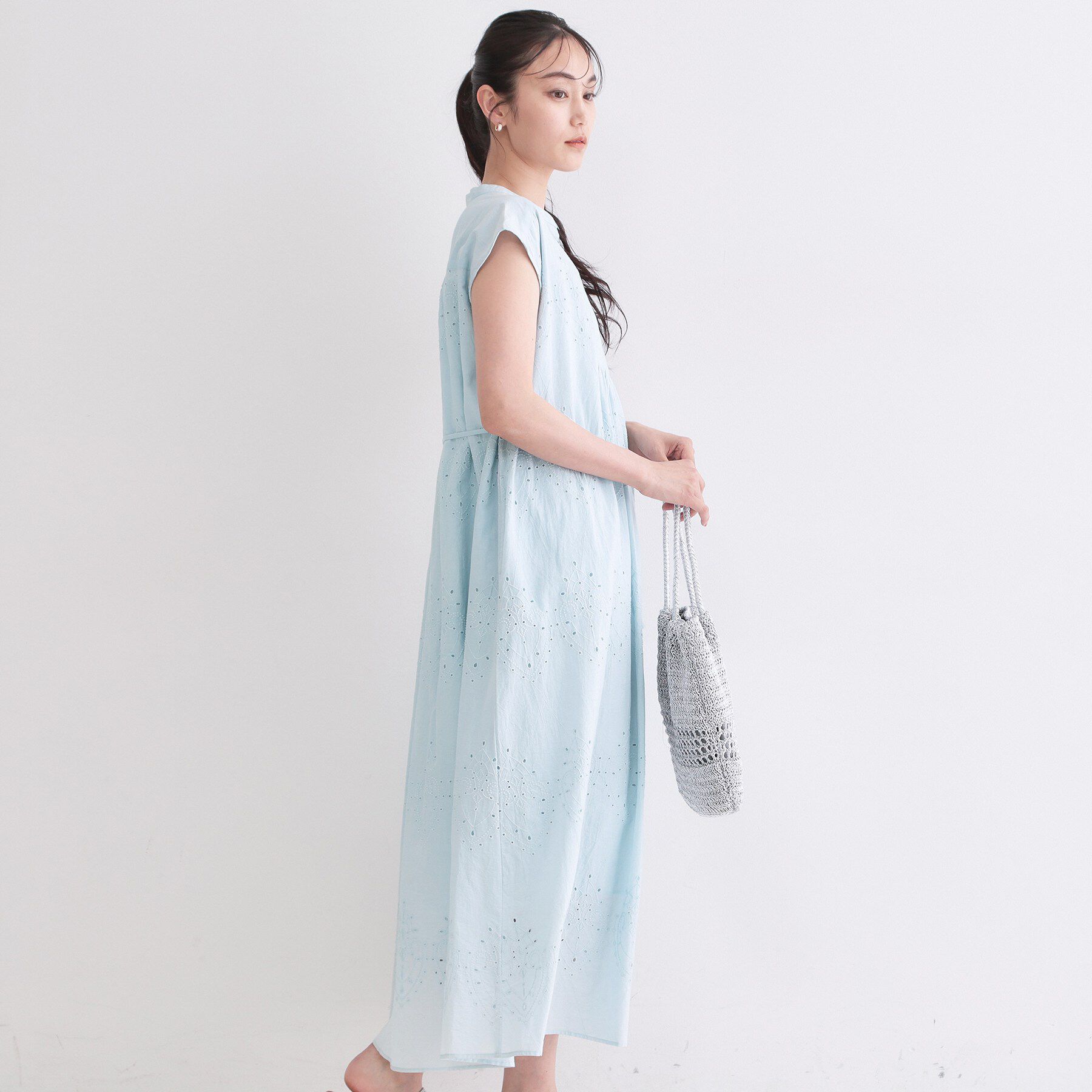 OPAQUE.CLIP「アイレットレース刺繍ワンピース【洗える】」|ワンピース|