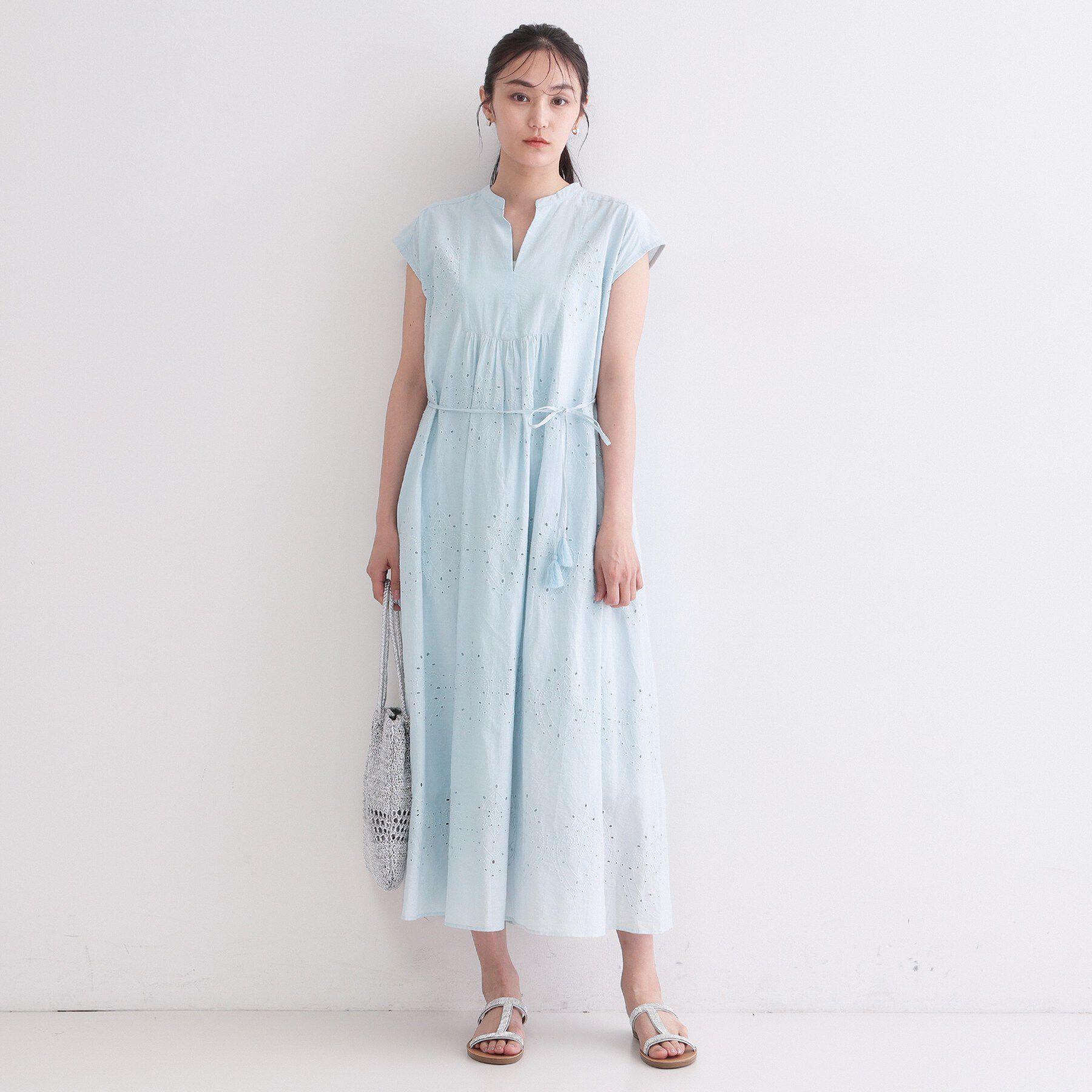 OPAQUE.CLIP「アイレットレース刺繍ワンピース【洗える】」|ワンピース|