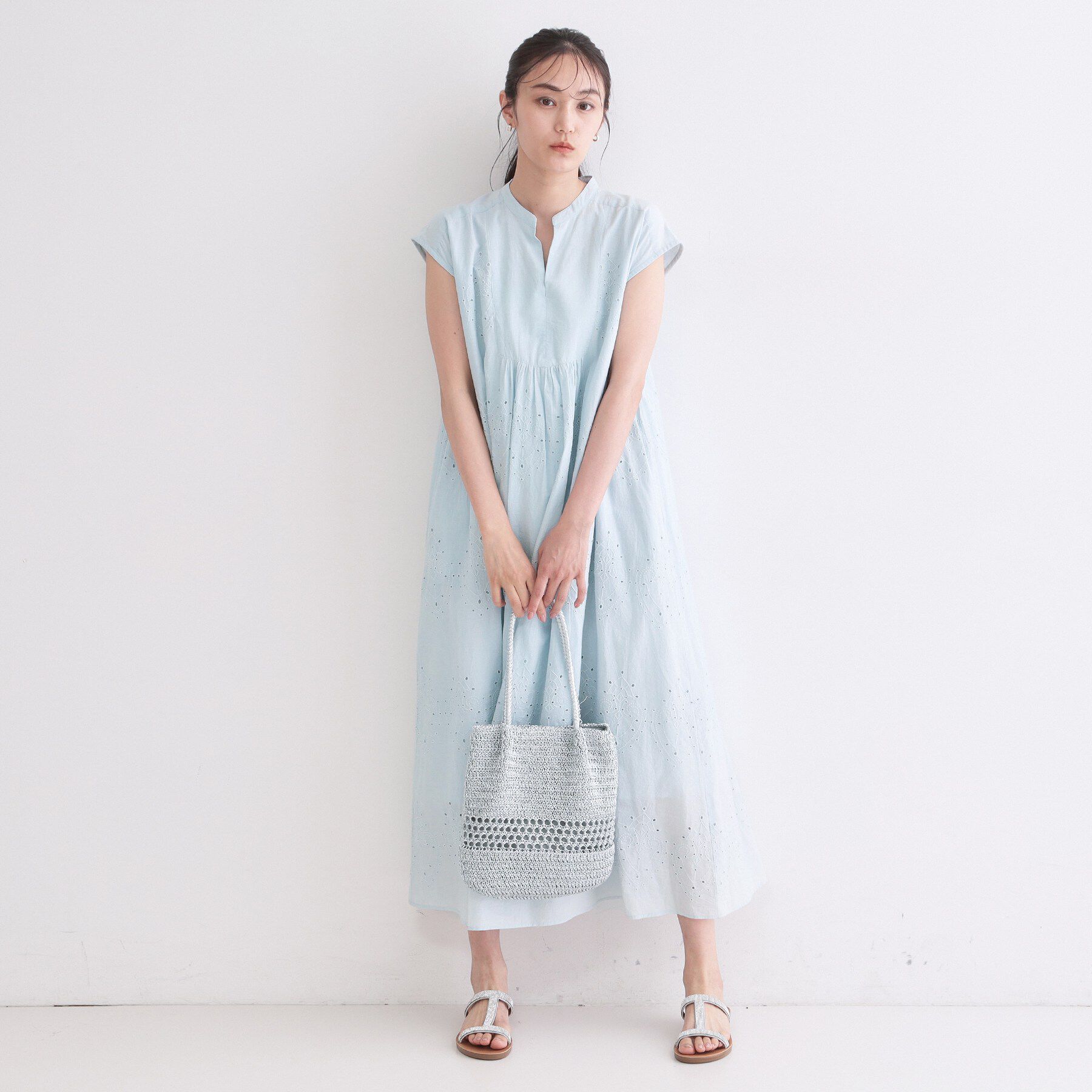 OPAQUE.CLIP「アイレットレース刺繍ワンピース【洗える】」|ワンピース|
