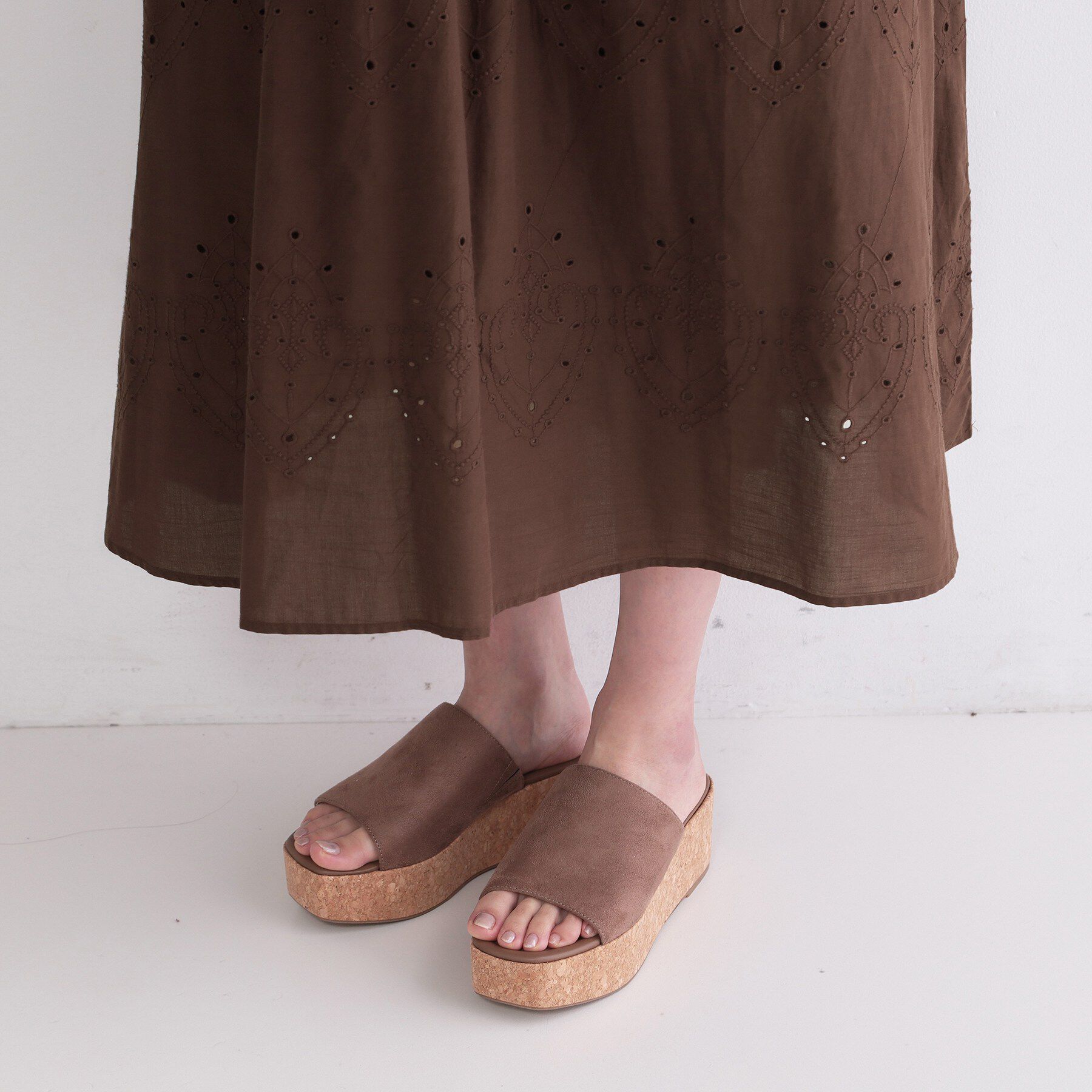 OPAQUE.CLIP「アイレットレース刺繍ワンピース【洗える】」|ワンピース|