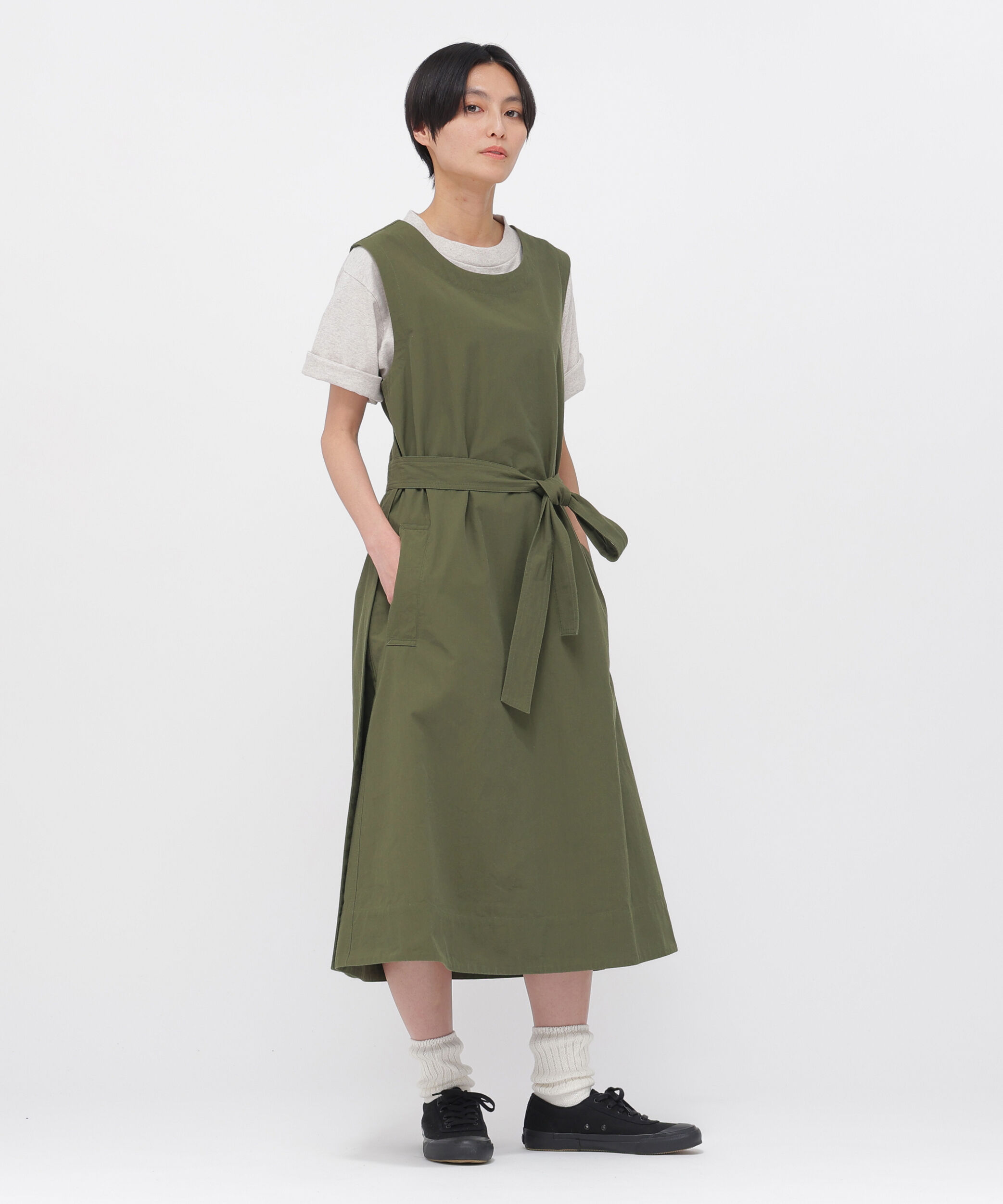 MHL.「CRISP COTTON CHAMBRAY DRESS」|ワンピース|OLIVE1