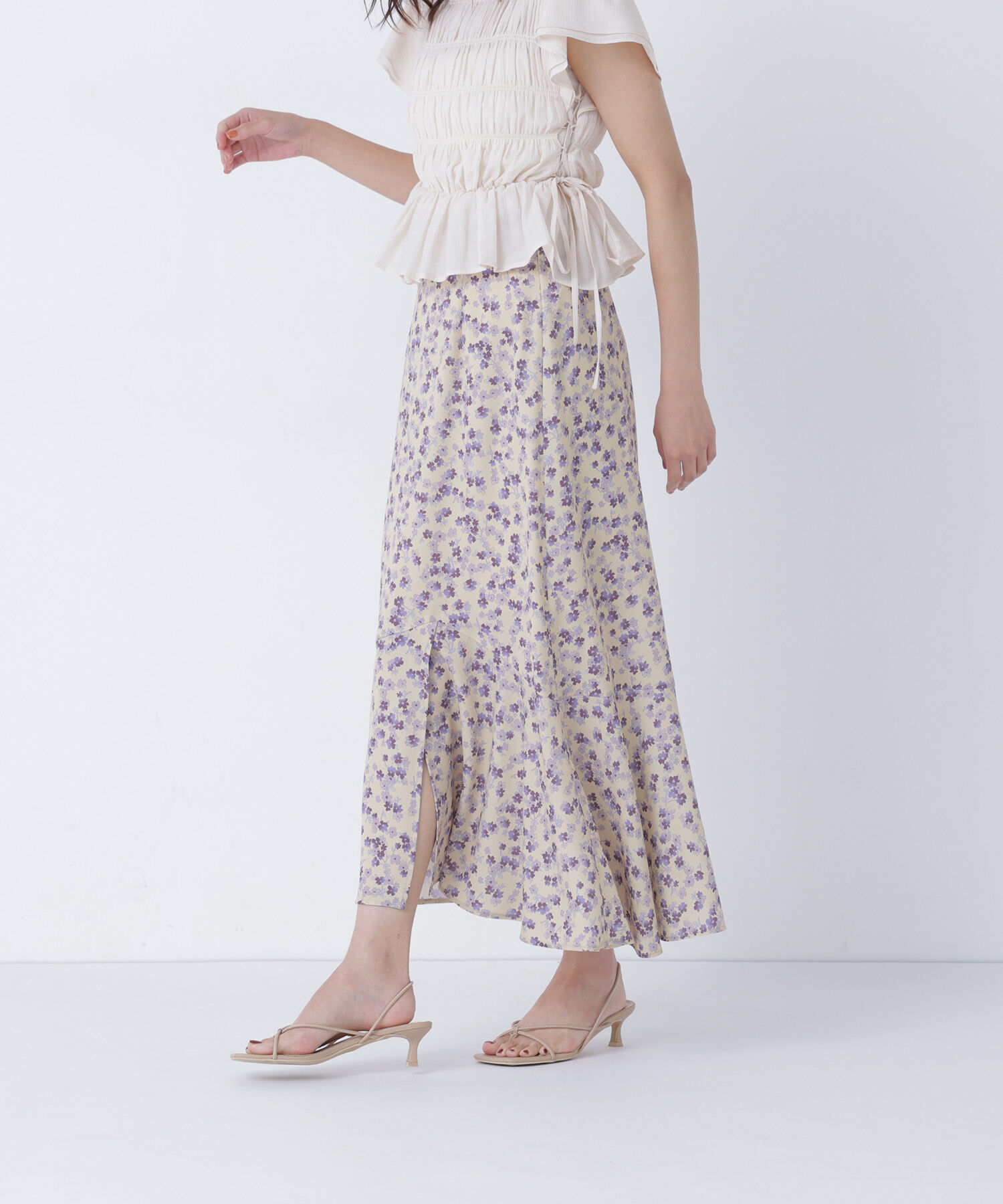  「ヴィンテージライクフラワープリントスカート」|スカート|