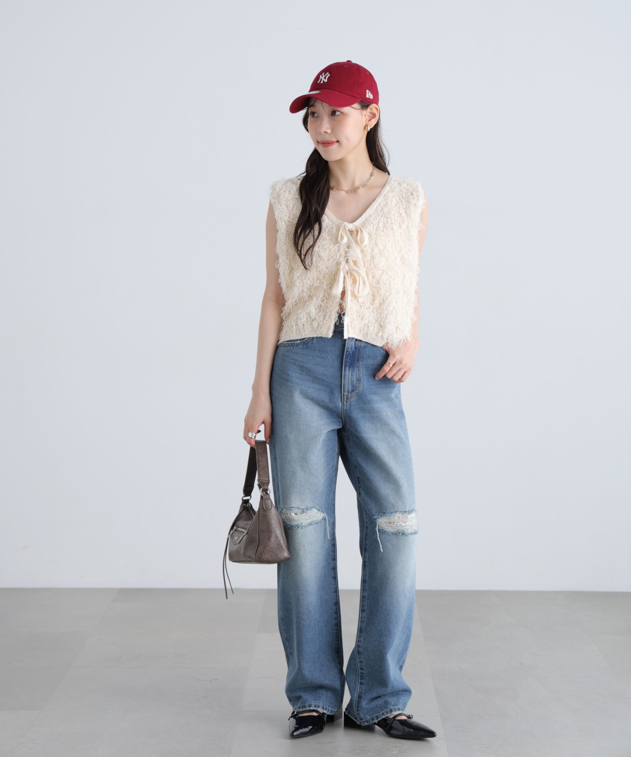  「[低身長サイズ/Sシリーズ]クラッシュレースデニムパンツ」|その他|