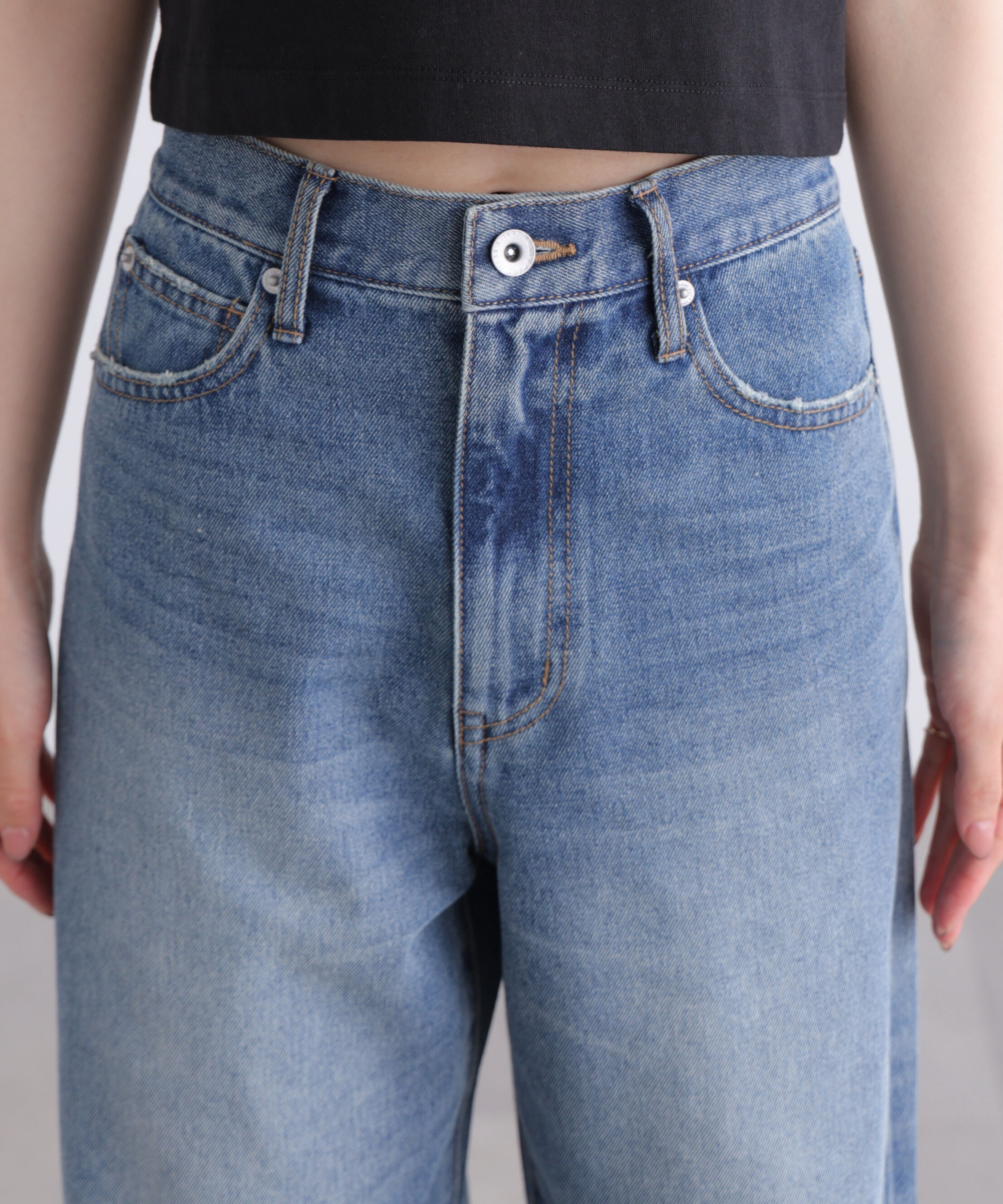 「[低身長サイズ/Sシリーズ]クラッシュレースデニムパンツ」|その他|