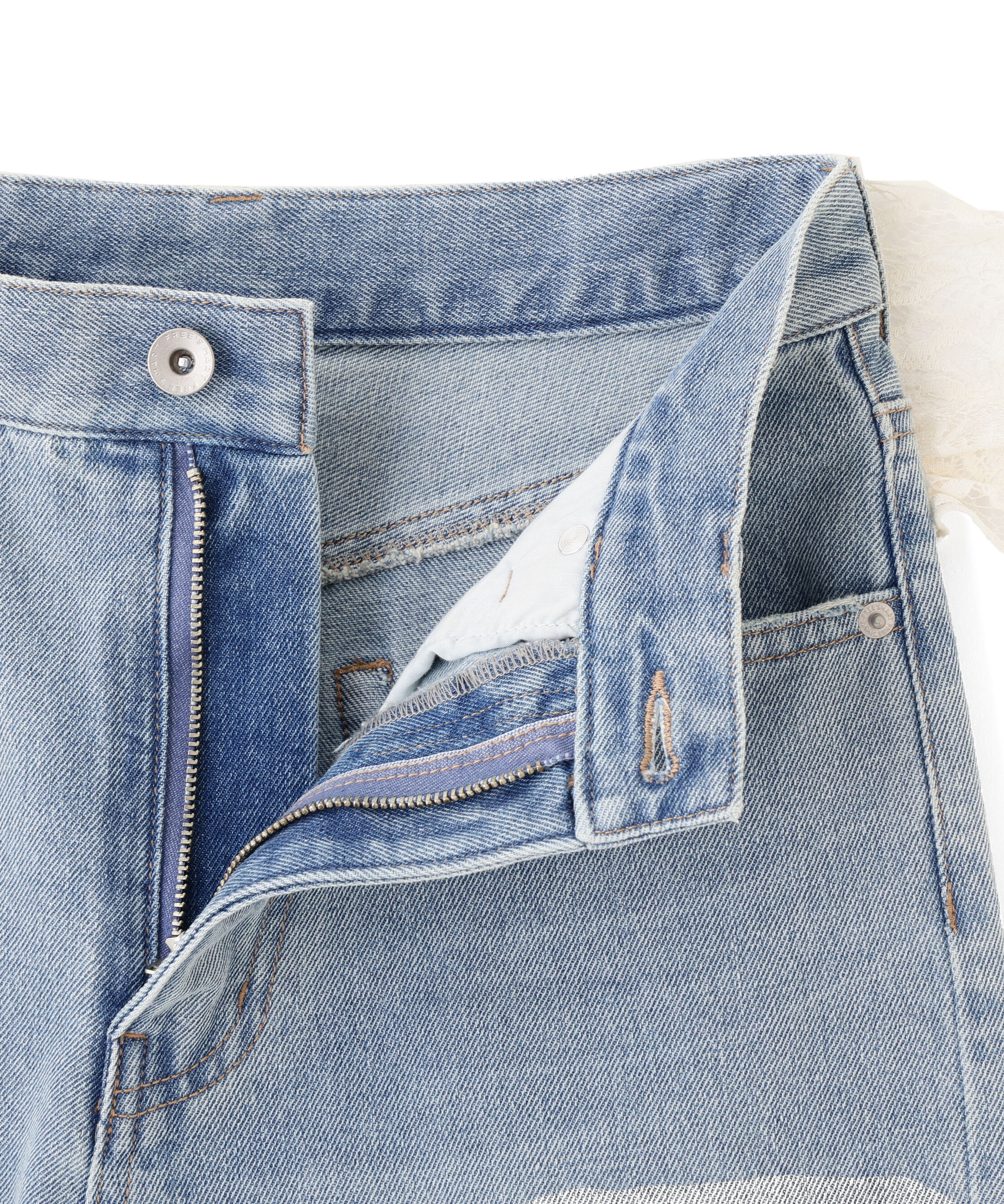  「[低身長サイズ/Sシリーズ]クラッシュレースデニムパンツ」|その他|