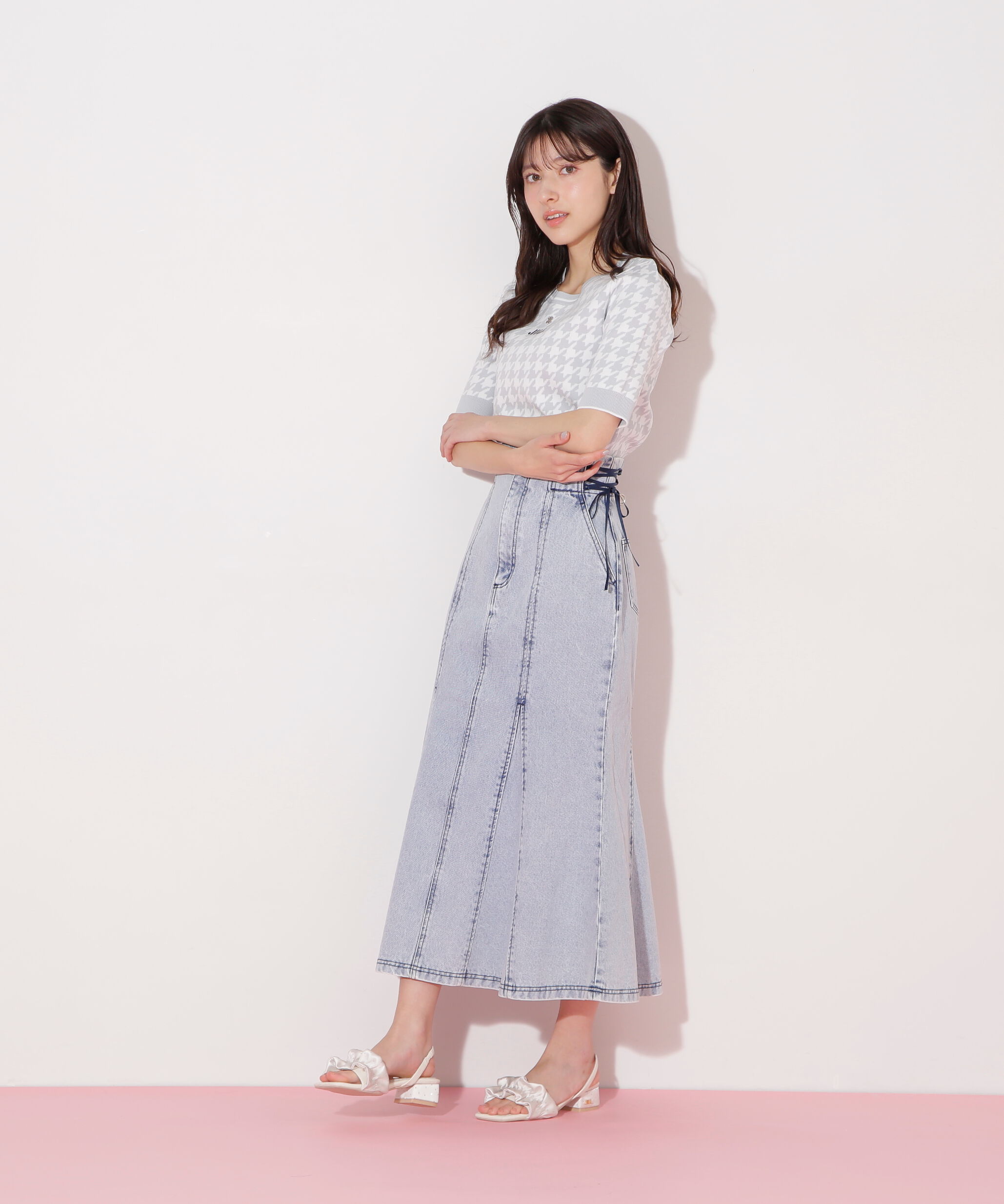  「サイドレースアップデニムマーメイドスカート」|スカート|
