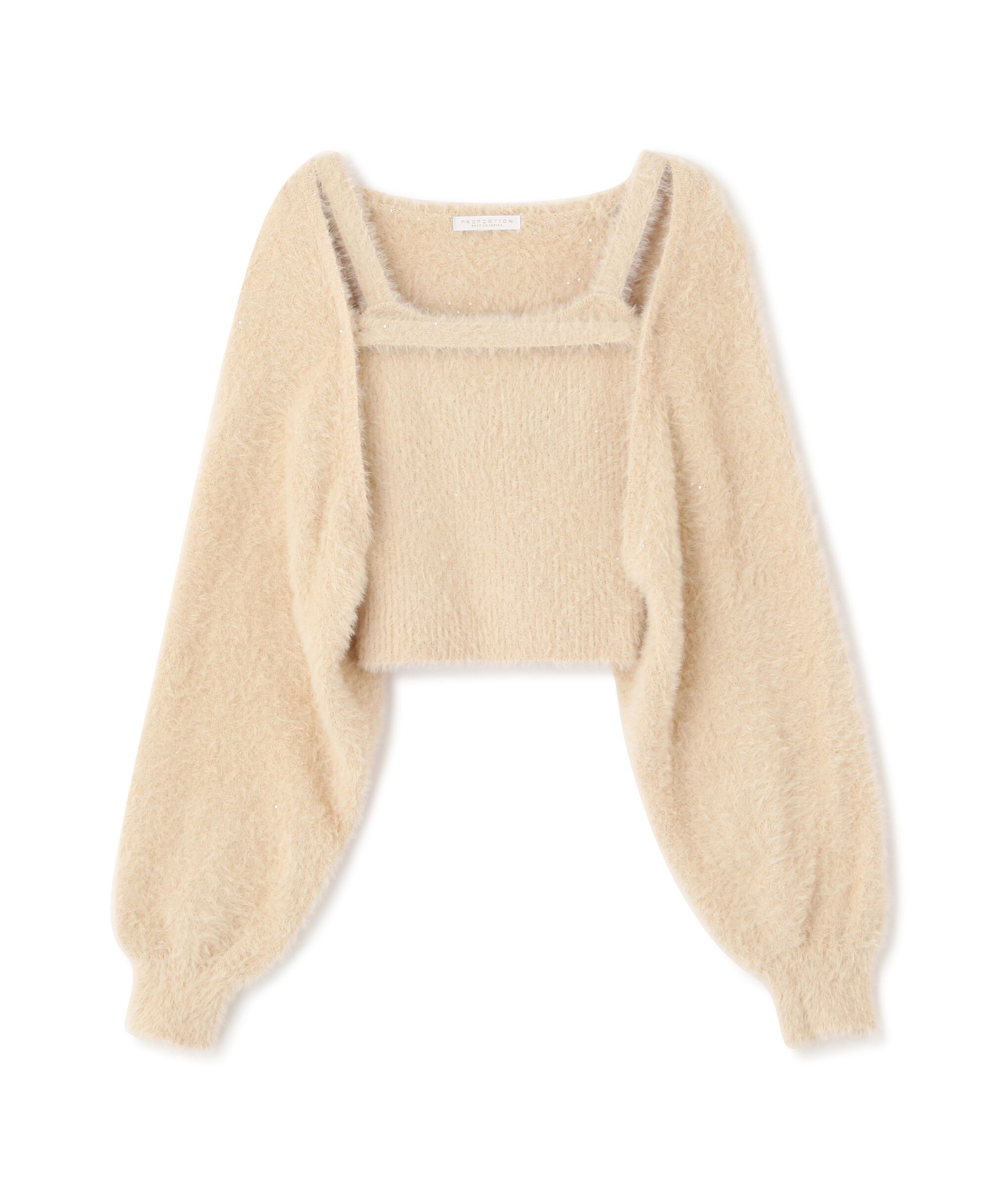 PROPORTION BODY DRESSING「フェザーキャミカーディガン」|ニット・セーター|