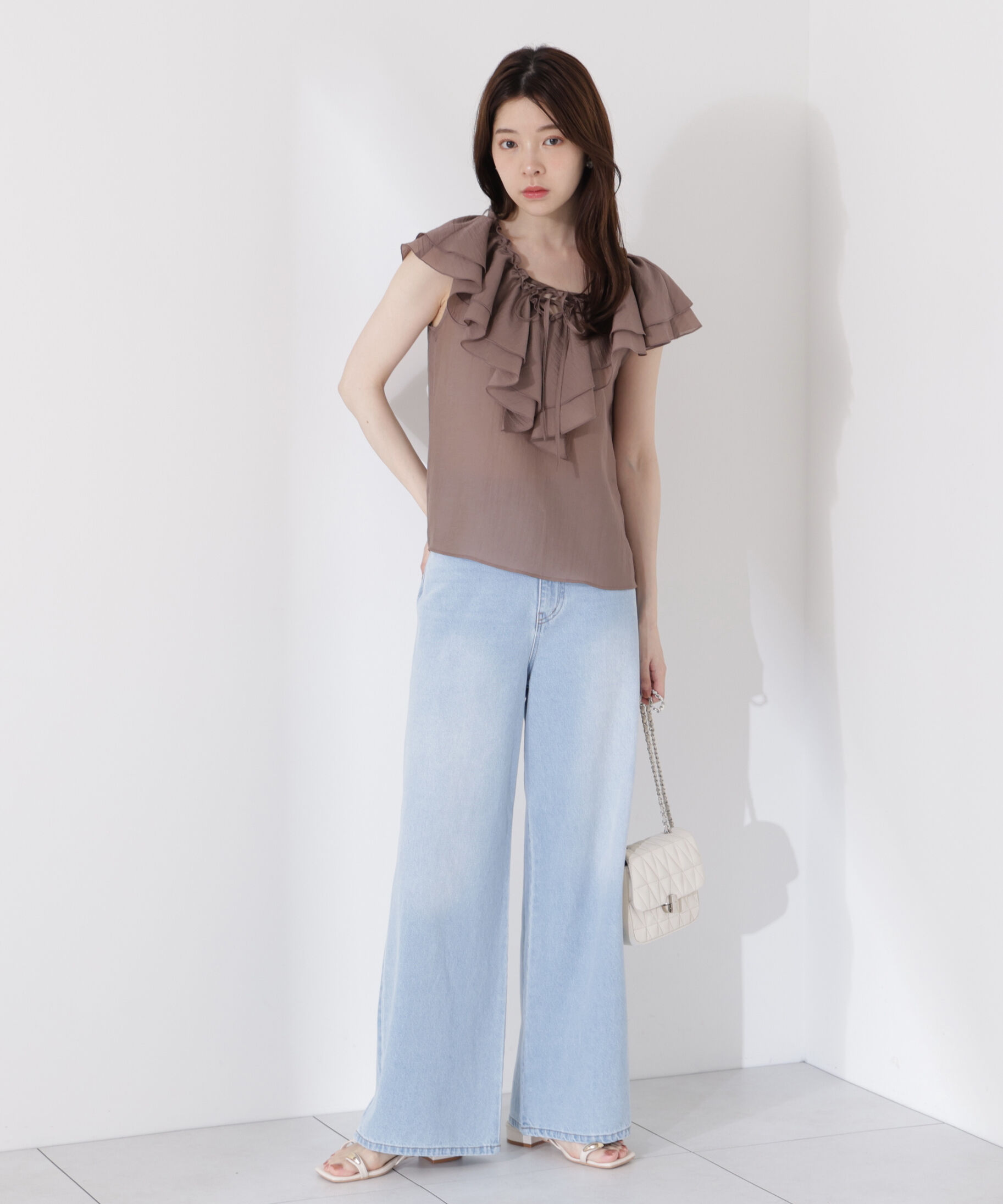 PROPORTION BODY DRESSING「フロントリボンシアーブラウス」|シャツ・ブラウス|
