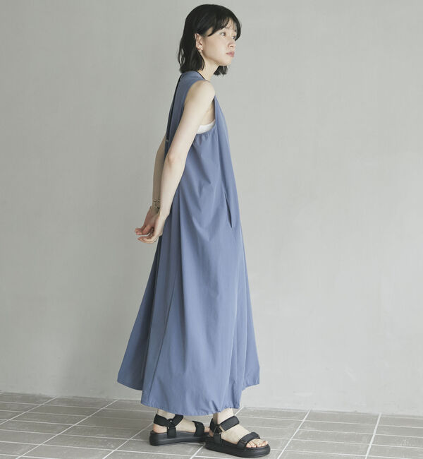 Doux archives「ＵＶ・接触冷感ウォッシャブルドロストノースリワンピース」|ワンピース|