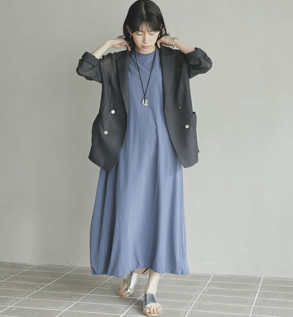 Doux archives「ＵＶ・接触冷感ウォッシャブルドロストノースリワンピース」|ワンピース|