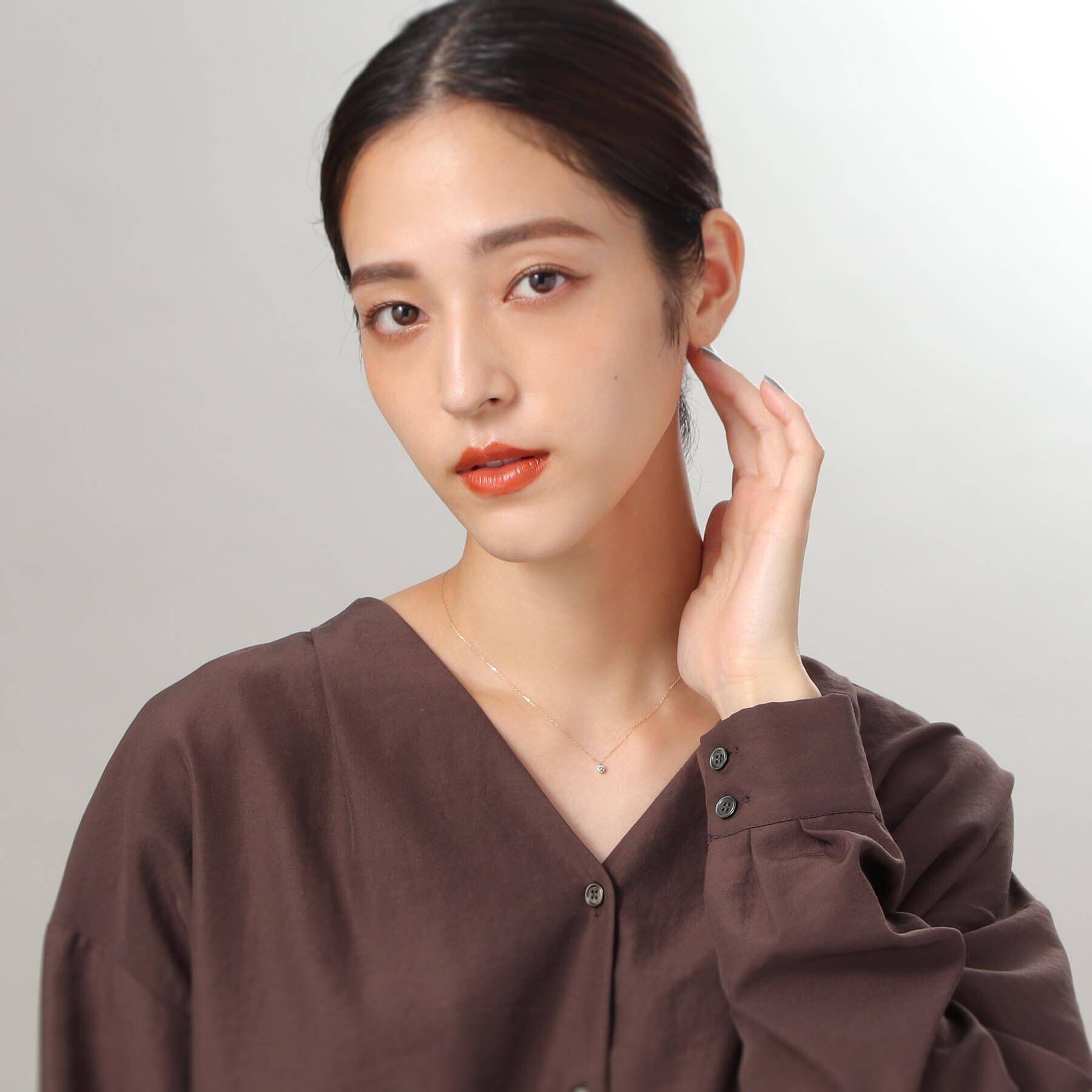 COCOSHNIK「【WEB限定】K10スピリチュアルストーン（エメラルド）ネックレス」|ネックレス|
