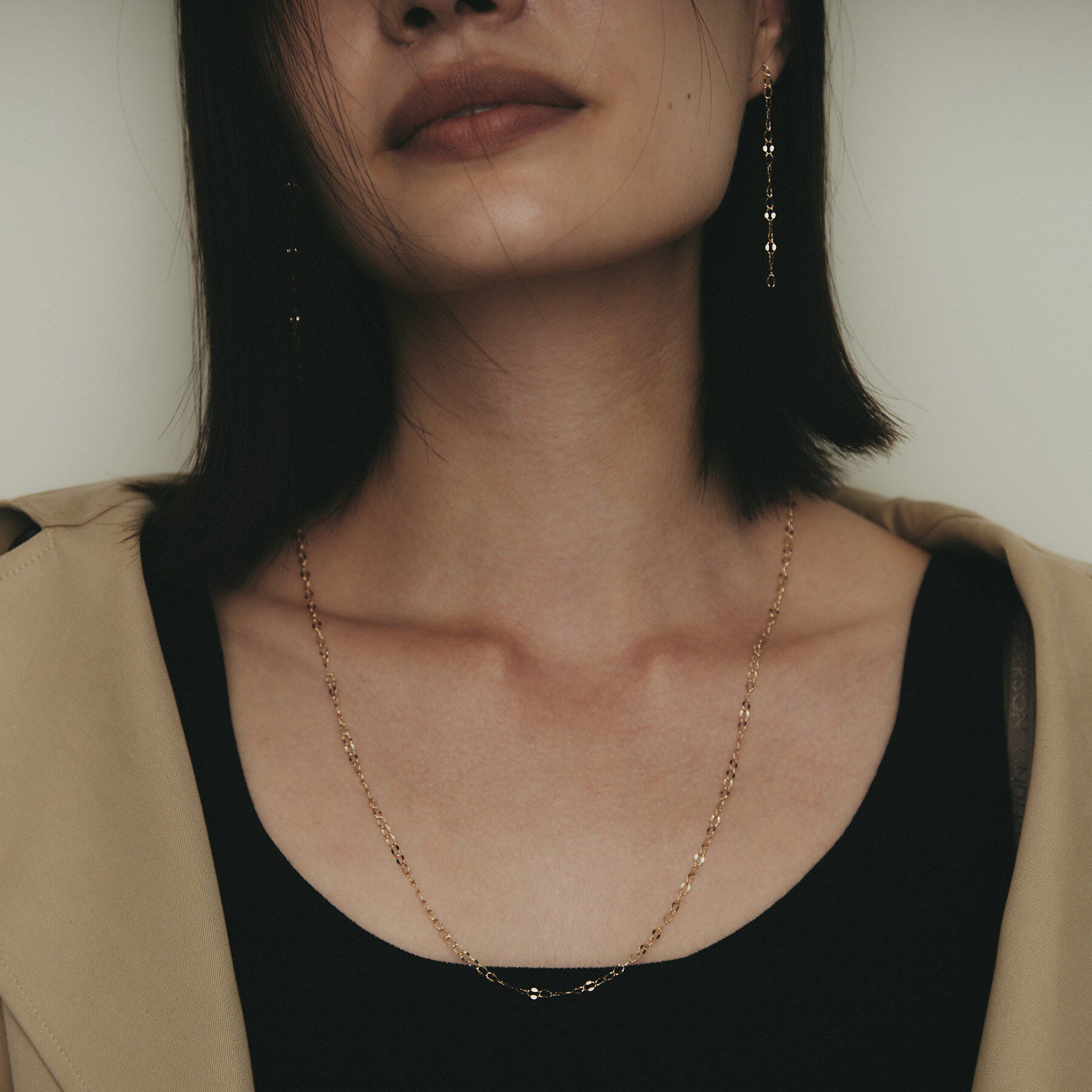 COCOSHNIK「K10シースルーフラット ネックレス（60cm）」|ネックレス|